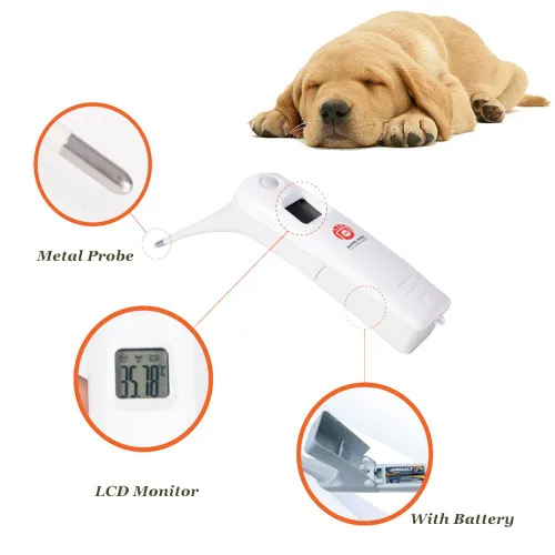 Vista 2 de Termómetro electrónico animal para mascotas Termómetro digital es un termómetro recto rápido para perros, caballos, gatos, cerdos, ovejas