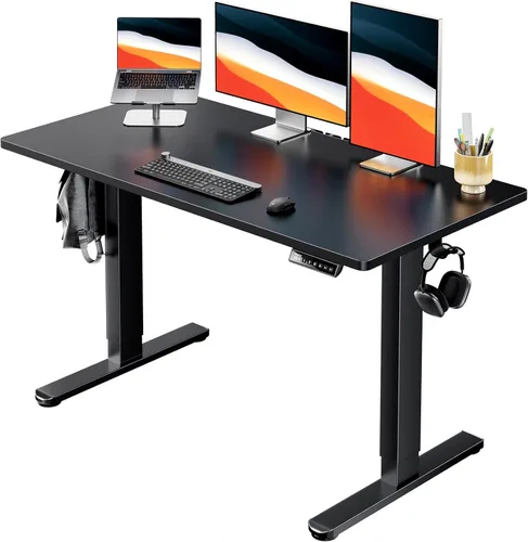 Vista 9 de HUANUO Escritorio Eléctrico de Pie, Superficie de Escritorio de Una Sola Pieza de 40" x 24", Escritorio de Computadora de Altura Ajustable, 4