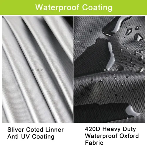 Vista 5 de Cubierta rectangular para fogata, impermeable, para mesa de fuego de gas propano al aire libre, 28 pulgadas de largo x 28 pulgadas de ancho x 24