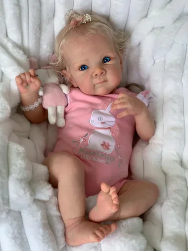 Vista 4 de Zero Pam Muñecas de bebé Reborn de silicona Cuerpo completo de 18 pulgadas Muñeca de bebé realista Muñeca de bebé real que se ve realista Muñecas