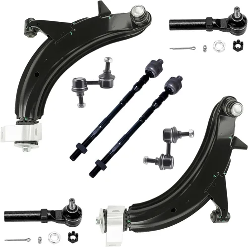 Vista 21 de Detroit Axle - Kit de brazos de control delanteros de 8 piezas para Chevy Trailblazer EXT GMC Envoy XL XUV Buick Rainier Isuzu Ascender, brazos