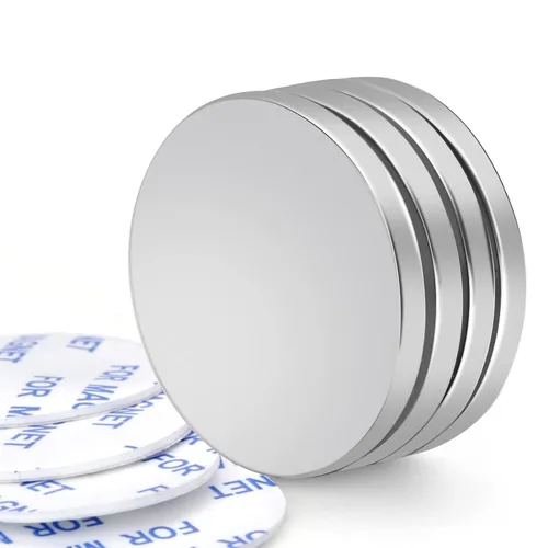 Vista 10 de E BAVITE Imanes de disco de neodimio súper fuertes con adhesivo de doble cara, potentes imanes permanentes de tierras raras, 1.26 pulgadas