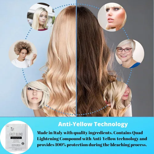 Vista 5 de Fast Blond - Kit de aclarado de cabello de alta calidad de 9+ niveles, 2.2 onzas, desarrollador de 4.2 onzas líquidas, más artículos adicionales