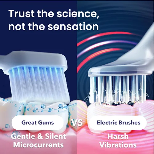 Vista 5 de Lite - Cepillo de dientes extra suave para encías sensibles, cepillo de dientes bioeléctrico de cerdas suaves para el cuidado de los frenillos