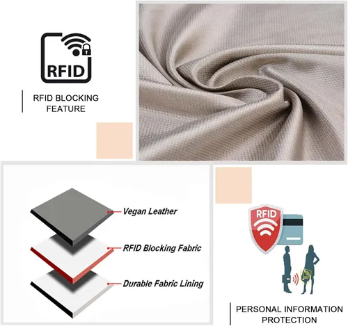 Vista 6 de Funda tipo cartera para iPhone 15, [bloqueo RFID] Soporte para 3 tarjetas con ranura para tarjeta de crédito Funda protectora magnética de piel Verde