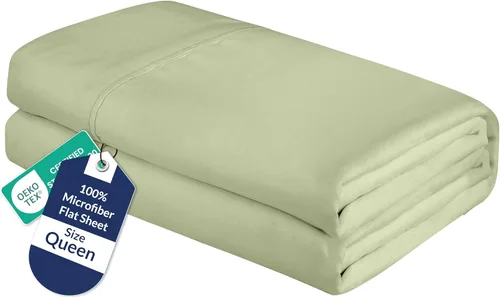 Vista 104 de Royale Linens Sábana Plana Individual – Sábanas Planas de Microfibra Cepillada Ultra Suave 1800 Solamente – Sin Arrugas y Resistentes a las Manchas