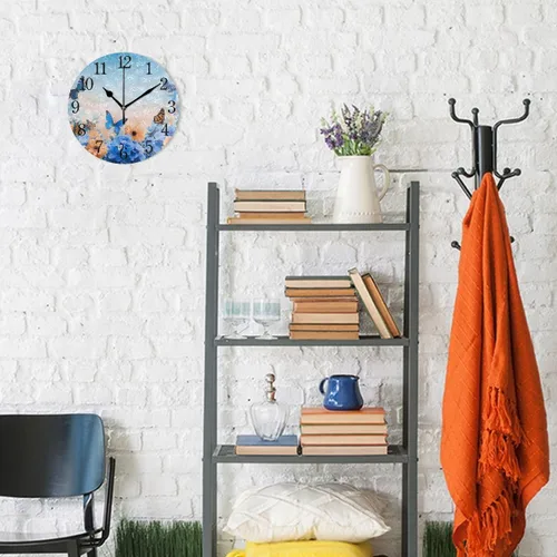 Vista 5 de Bathing Capybara Pattern Wall Clock Decorative Hanging Clock Silent Non Ticking Square Clock for Living Room Kitchen Bedroom