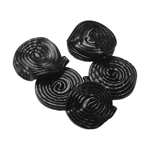 Vista 3 de Ruedas de regaliz negro, bolsa de 3 libras, rico sabor a regaliz, textura suave y masticable, perfectas para aperitivos y regalos, dulce