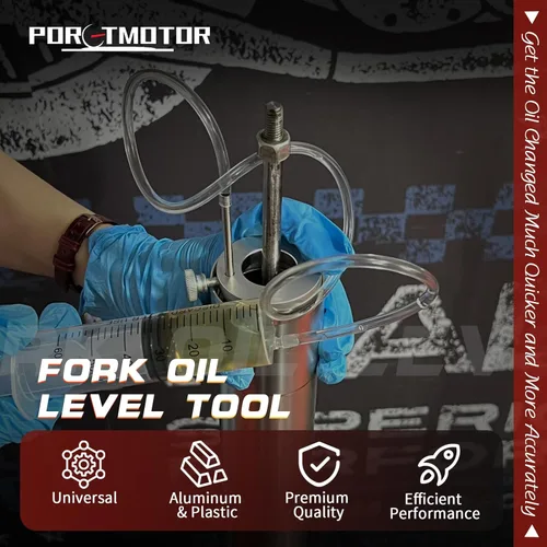 Vista 2 de Kit de herramientas de servicio para horquilla de motocicleta Porotmotor, juego de herramientas de mantenimiento de horquilla de 3 piezas