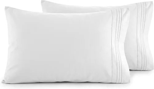 Vista 33 de Elegant Comfort Juego de fundas de almohada ultrasuaves de lujo de 2 piezas - Microfibra premium de calidad hotelera 1500, doble cepillado