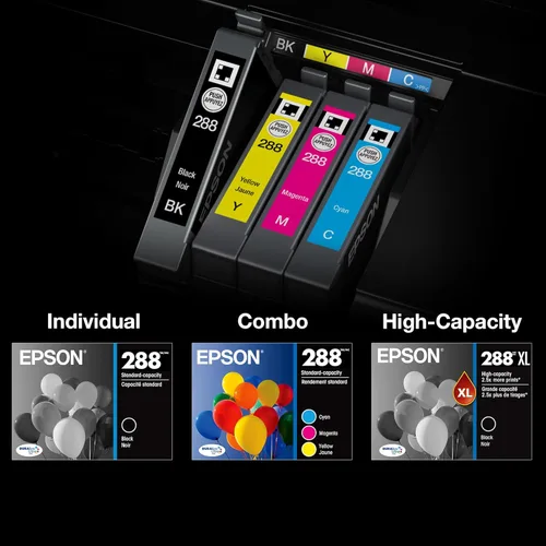 Vista 5 de Epson 288 DURABrite Ultra Ink - Paquete combinado de cartuchos de color y negro de capacidad estándar (T288120-BCS) funciona con Expression XP-330