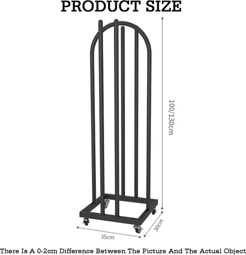 Vista 2 de 2 in 1 Coat Rack and Coat Rack Space Saving Organizer On Both Sides Laundry Room Bedroom Versatile Stacking Trolley