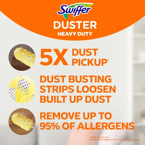 Vista 2 de Swiffer Plumero de Alta Resistencia Kit de inicio con mango extensible de 3 pies y 3 recambios