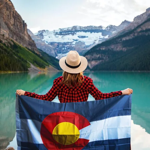 Vista 5 de Anley EverStrong Series - Bandera del estado de Colorado de 3 x 5 pies, resistente, bordado y cabecera de lona resistente, 4 filas de costuras