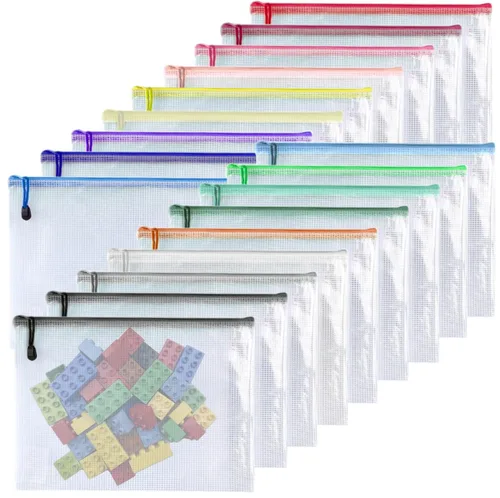 Vista 13 de 18 bolsas con cremallera de 3 x 5 pulgadas, bolsa de almacenamiento de rompecabezas, bolsas de plástico con cremallera, carpetas de archivos
