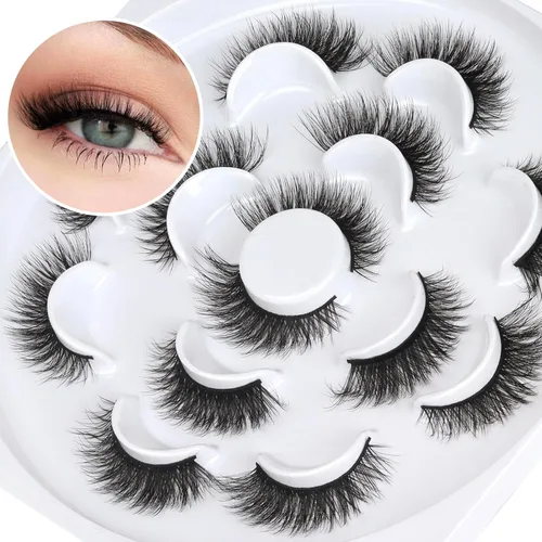 Vista 20 de Veleasha Pestañas postizas de manga puntiagudas, 100% hechas a mano, aspecto natural, pestañas postizas ligeras con banda transparente suave