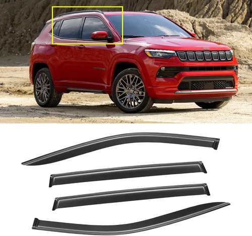 Vista 264 de Visera de ventana para Jeep Cherokee 1984-2001 (Excluye Modelo Limited), Protectores Guards Shields de lluvia de canal exterior, Deflector