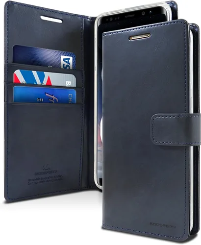 Vista 47 de GOOSPERY Bluemoon - Cartera compatible con iPhone 13 Pro Max, funda de piel sintética de alta calidad, soporte para tarjeta con tapa para teléfono