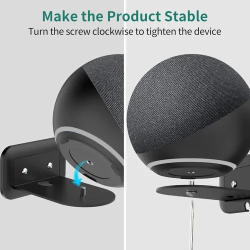 Vista 5 de HomeMount Soporte de pared de metal para Google Nest Mini y 4ª generación, soporte de pared para altavoz con gestión de cables para ocultar cables