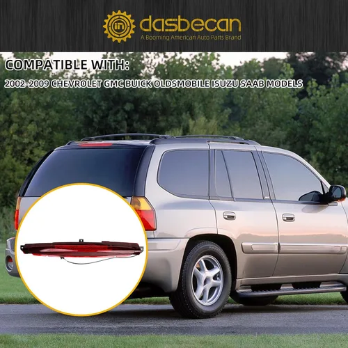 Vista 6 de Dasbecan Conjunto de luz trasera LED roja de tercera luz de freno compatible con 2002-2009 Chevrolet Trailblazer GMC Envoy Isuzu Ascender Oldsmobile