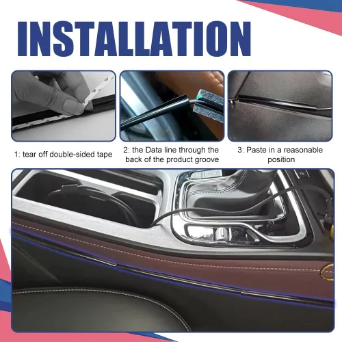 Vista 7 de 4 fundas de alambre para automóvil, funda de alambre oculta para automóvil, cable de tubo autoadhesivo, protector oculto, accesorios de automóvil