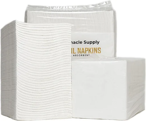 Vista 5 de Paquete de 500 servilletas de cóctel de papel – Servilletas blancas de calidad de 3 capas – Servilletas de restaurante, evento y bar – Servilletas
