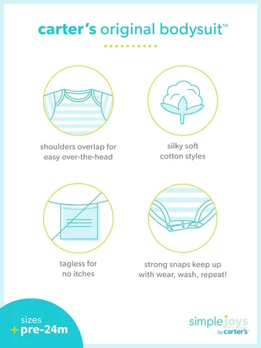 Vista 3 de Simple Joys por Carters - Traje de manga corta para niños pequeños y bebés paquete de 6 trajes