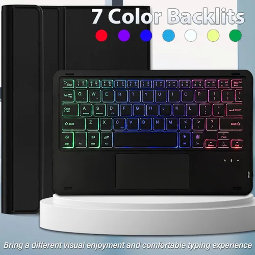 Vista 5 de Funda de teclado retroiluminado con panel táctil para Lenovo Tab P11 2ª generación de 11.5 pulgadas (TB350FU / TB350XU) 2023, teclado inalámbrico