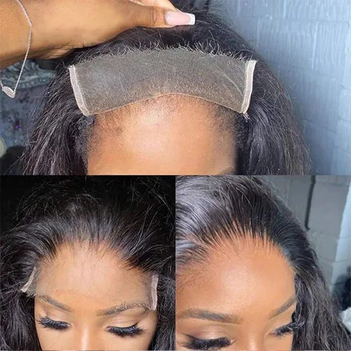 Vista 37 de bangjazz 13x4 Pelucas de encaje frontal de onda profunda de pelo humano 180% de densidad, pelucas de encaje frontal rizadas de pelo humano