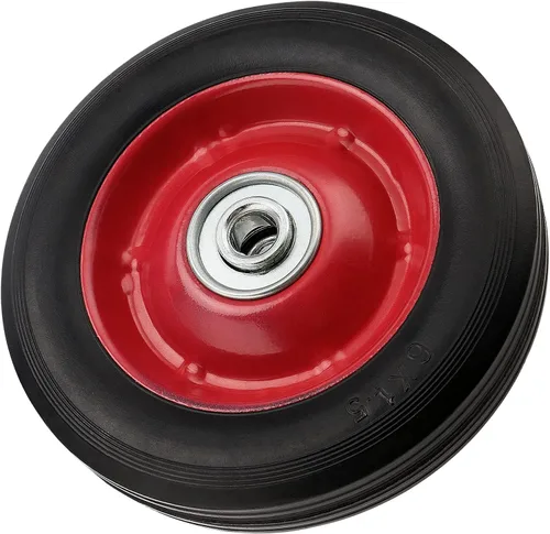 Vista 6 de PINGEUI 4 piezas de neumáticos de goma sólida de 6 pulgadas, ruedas de goma sólidas sin plano, ruedas de repuesto para carretillas, agujero de eje