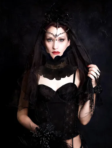 Vista 3 de HOMELEX Gargantilla gótica victoriana negra con cuello de plumas naturales para Halloween