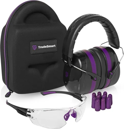 Vista 37 de TradeSmart All-in-One Shooting Ear Protection - Comfort+ NRR 28 Earmuffs, Glasses & Earplugs + Carry Case