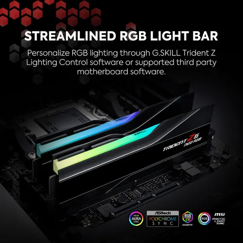 Vista 3 de G.SKILL Trident Z5 Neo RGB Series DDR5 RAM (AMD EXPO e Intel XMP 3.0) 128GB (2x64GB) 6000MT/s CL34-44-44-96 1.35V Memoria de computadora