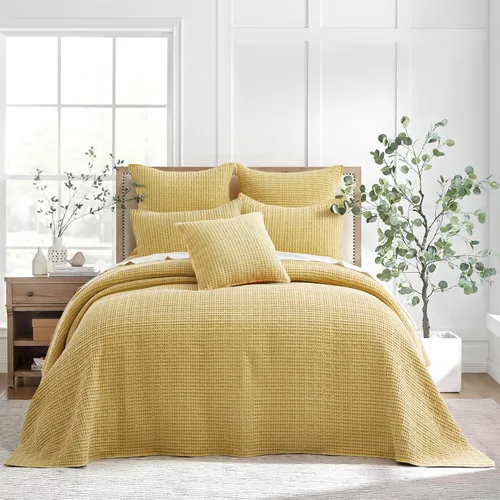 Vista 16 de Levtex Home Mills Waffle - Juego de edredón tamaño Full/Queen (88 x 92 pulgadas) con 2 fundas de almohada (26 x 20 pulgadas), Adobe, juego de ropa