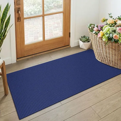 Vista 199 de KOZYFLY - Tapete para puerta de interior, lavable, pequeña, antideslizante, con respaldo de goma, felpudo de algodón para el hogar, color negro