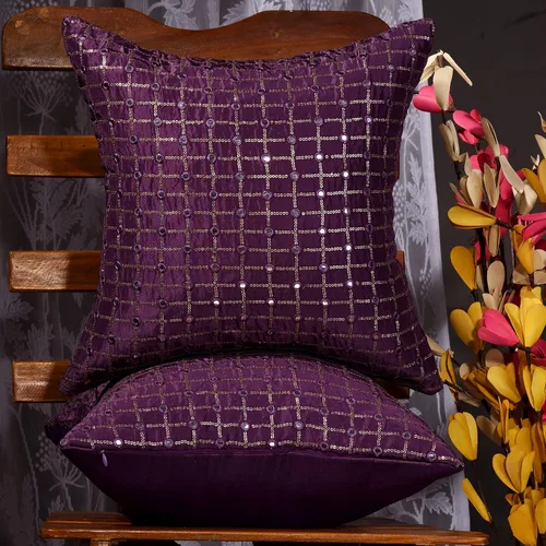 Vista 20 de Juego de 2 almohadas doradas de 18 x 18 pulgadas, almohadas decorativas para sofá, fundas de almohada bordadas, fundas de almohada doradas mostaza