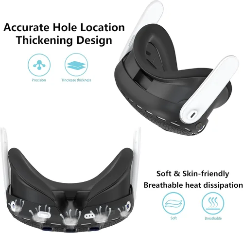 Vista 6 de EfficVerwal 3 in 1 Accessoris Set pro for Oculus Quest 3, Adjustable Quest 3 Elite Strap,Meta Quest 3 Head Strap with Battery, Shell Protective