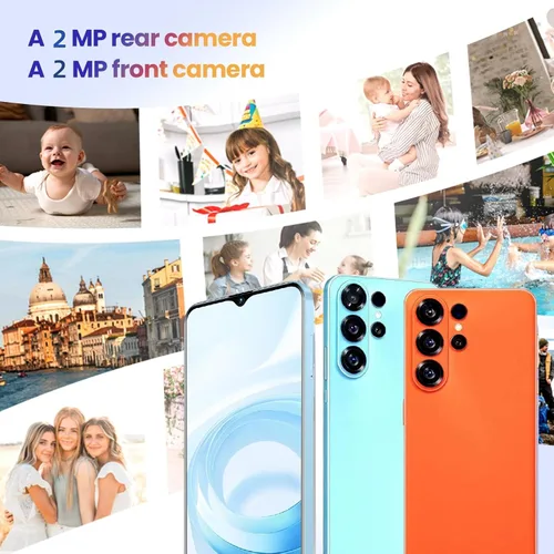 Vista 4 de Teléfono celular desbloqueado, s22u, teléfono inteligente Android, tarjeta SIM dual, 1 GB de RAM de 16 GB de ROM, solo admite banda de frecuencia