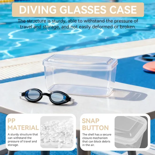 Vista 2 de 2 fundas para máscara de buceo, caja de gafas de natación de plástico, caja de gafas de buceo portátil, caja protectora transparente para máscara