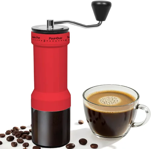 Vista 10 de Primer molinillo de café manual de gran capacidad de 60g del mundo, molinillo de café portátil de mano con 40 configuraciones ajustables, molinillo