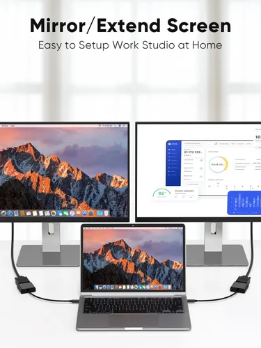 Vista 4 de CableCreation Adaptador USB C a VGA para monitor Mac antiguo, tipo C a V G A 1080P @60Hz, USBC a VG A Convertir Thunderbolt 3/4 a V GA para iPhone