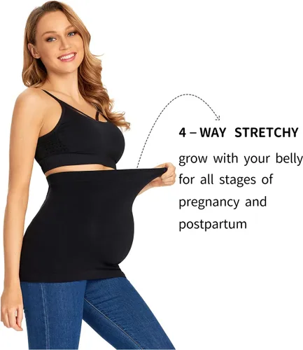 Vista 5 de Combinación de extensores de camisas de maternidad y pantalones extensores de cintura, banda de maternidad sin costuras