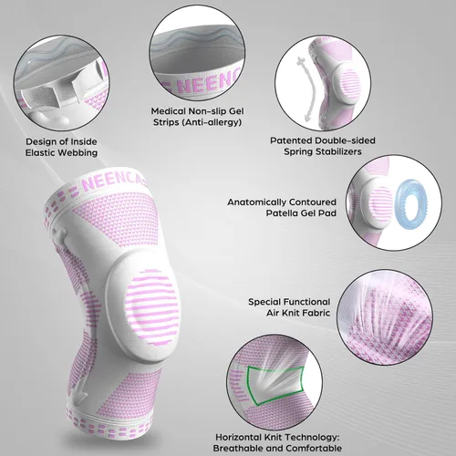 Vista 60 de NEENCA - Rodillera profesional de compresión, tecnología de punto horizontal, grado médico, para desgarro de menisco, ligamento anterior cruzado