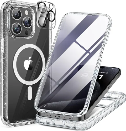 Vista 29 de Miracase Glass Series - Funda para iPhone 11 de 6.1 pulgadas, funda resistente de cuerpo completo mejorado con protector de pantalla de vidrio Negro