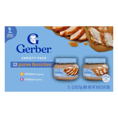 Vista 14 de Gerber Etapa 2 Alimento para bebés, tarro de carne de res y salsa, puré de carne para bebés, hora de la comida del bebé, tarros de puré de bebé, 10