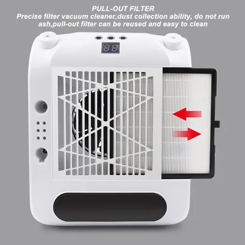 Vista 4 de Dioche Taladro de uñas y colector de polvo 6 en 1 colector de polvo de uñas para uñas acrílicas 108W máquina de pulido con lámpara de uñas