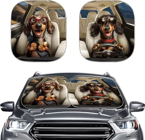 Vista 40 de Howilath Sombra de ojos de belleza, 2 unidades, parasol universal para parabrisas, accesorios para vehículos, cubierta anti-UV