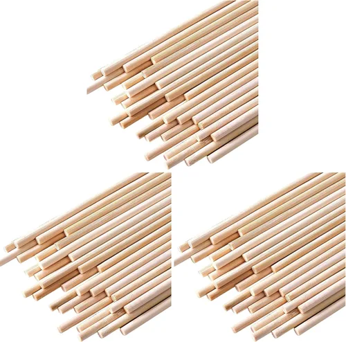 Vista 8 de HOPELF 10 PCS Varillas de Espiga de Madera Palos de Madera Varillas de Espiga de Madera - 1/2 x 6 Pulgadas Palos de Bambú - para Manualidades