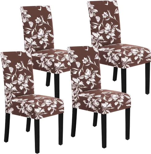 Vista 32 de H.VERSAILTEX Juego de 4 fundas elásticas para sillas de comedor, fundas protectoras para sillas Parson, tela de terciopelo sólido suave y gruesa