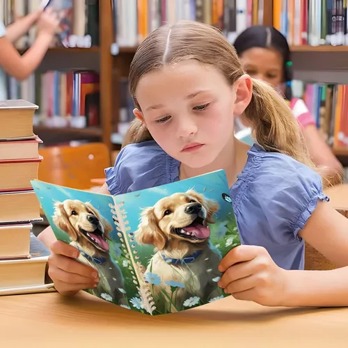 Vista 5 de UMIRIKO Cute Golden Retriever Dog Butterfly Spiral Notebook Journal College Ruled Notebook 8.3"x5.7" Journal with 60 Lined Pages A5 Spiral Notebooks